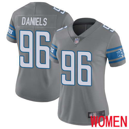 Detroit Lions Limited Steel Women Mike Daniels Jersey NFL Football #96 Rush Vapor Untouchable